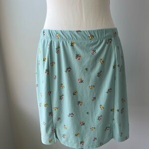 Floral Print Mint Skirt